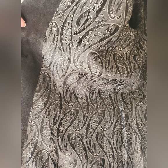 Bona Vita jacket. Black and navy with flowers. Size 8 - Picture 10 of 11